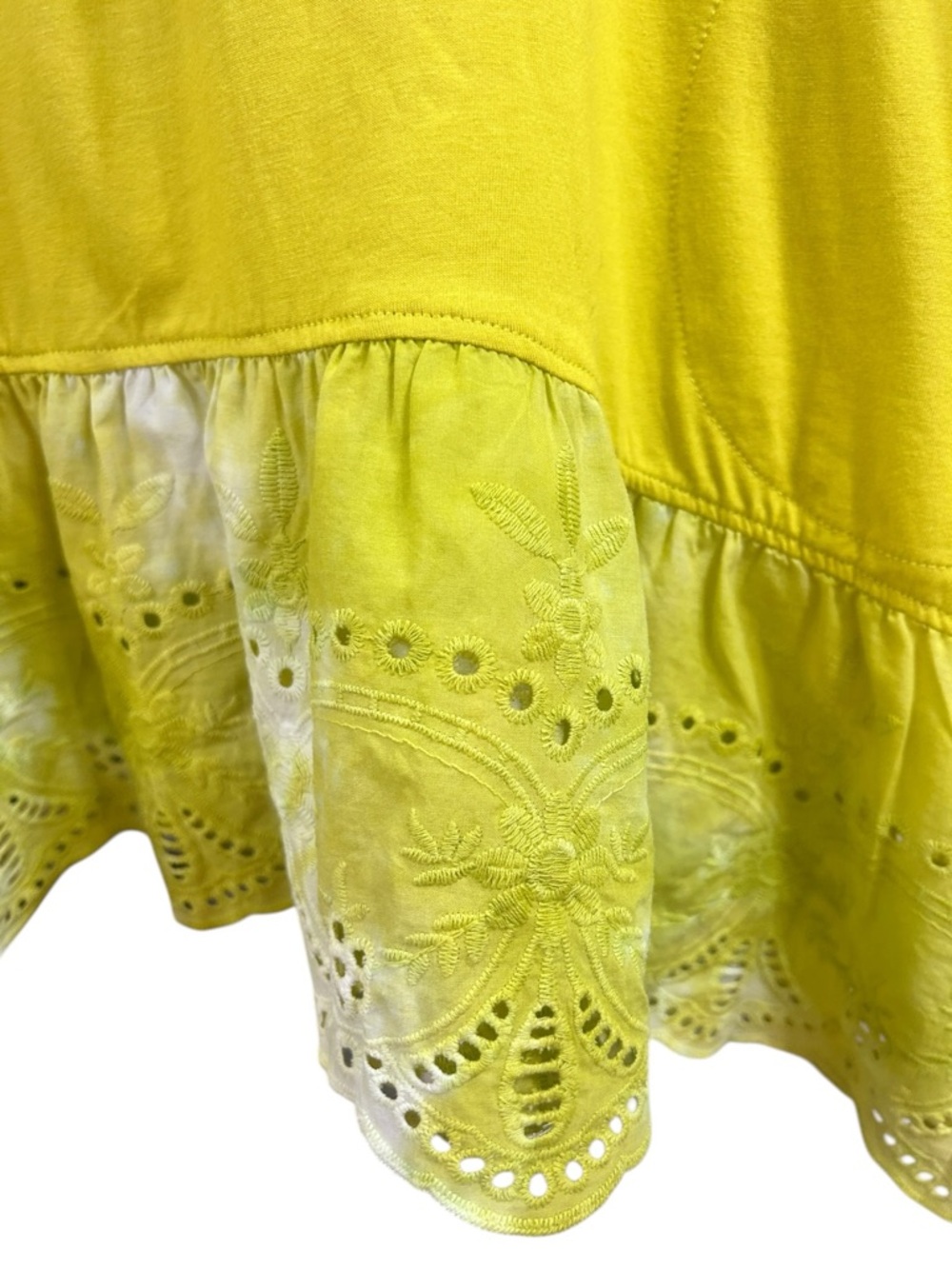 NWT LOGO by Lori Goldstein Lime Eyelet-Hem Short Sleeve Tunic - Picture 2 of 6